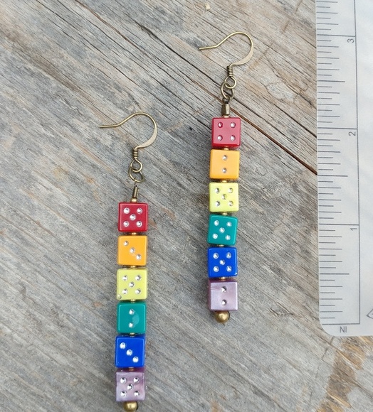 🌈HP🌈Handmade Lucky Roll of the Dice Earrings🌈 - Picture 7 of 7